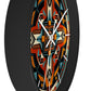Native American pattern Wall Clock #5 w/ lines
