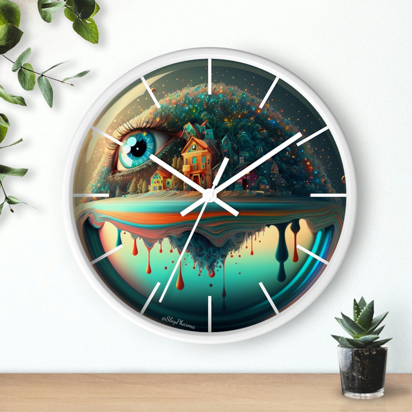 Other Worlds Wall Clock #2 w/ lines