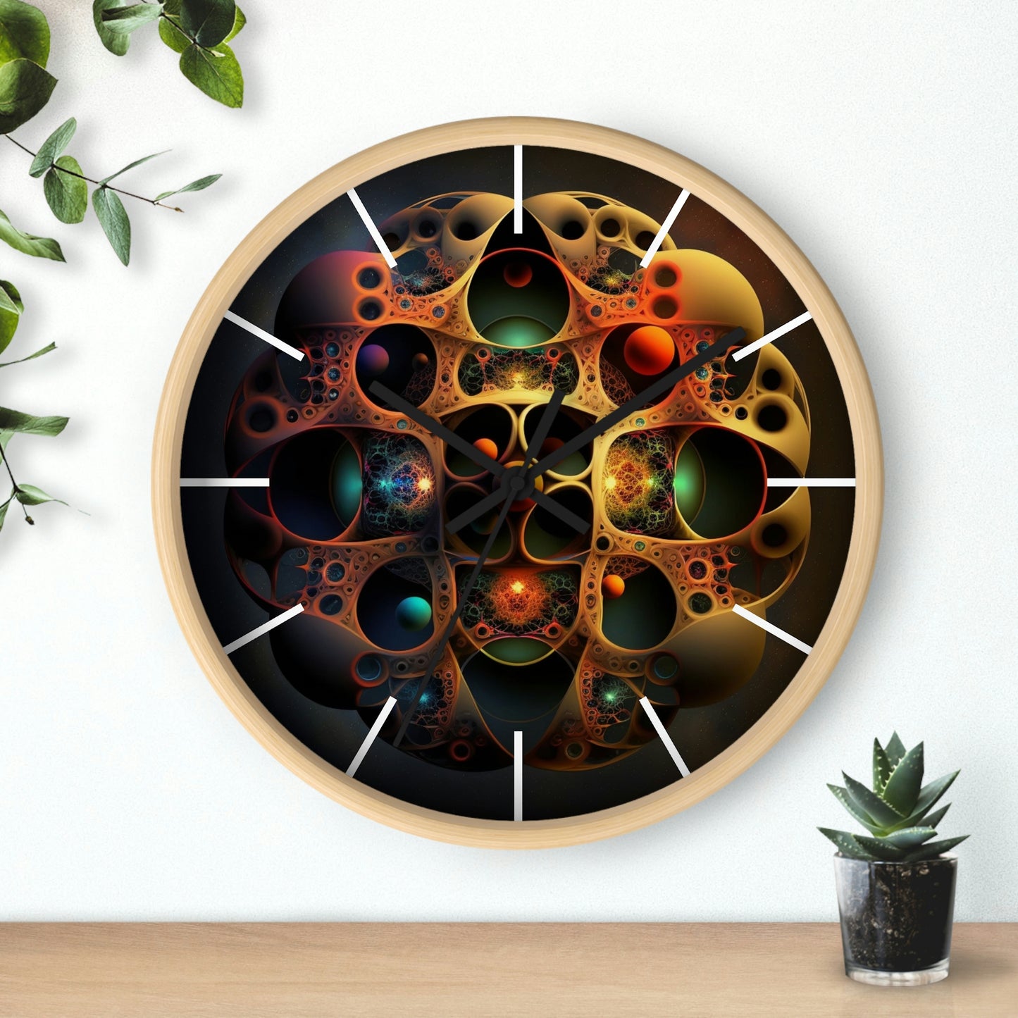 Geometric Wall Clock #4 w/ lines