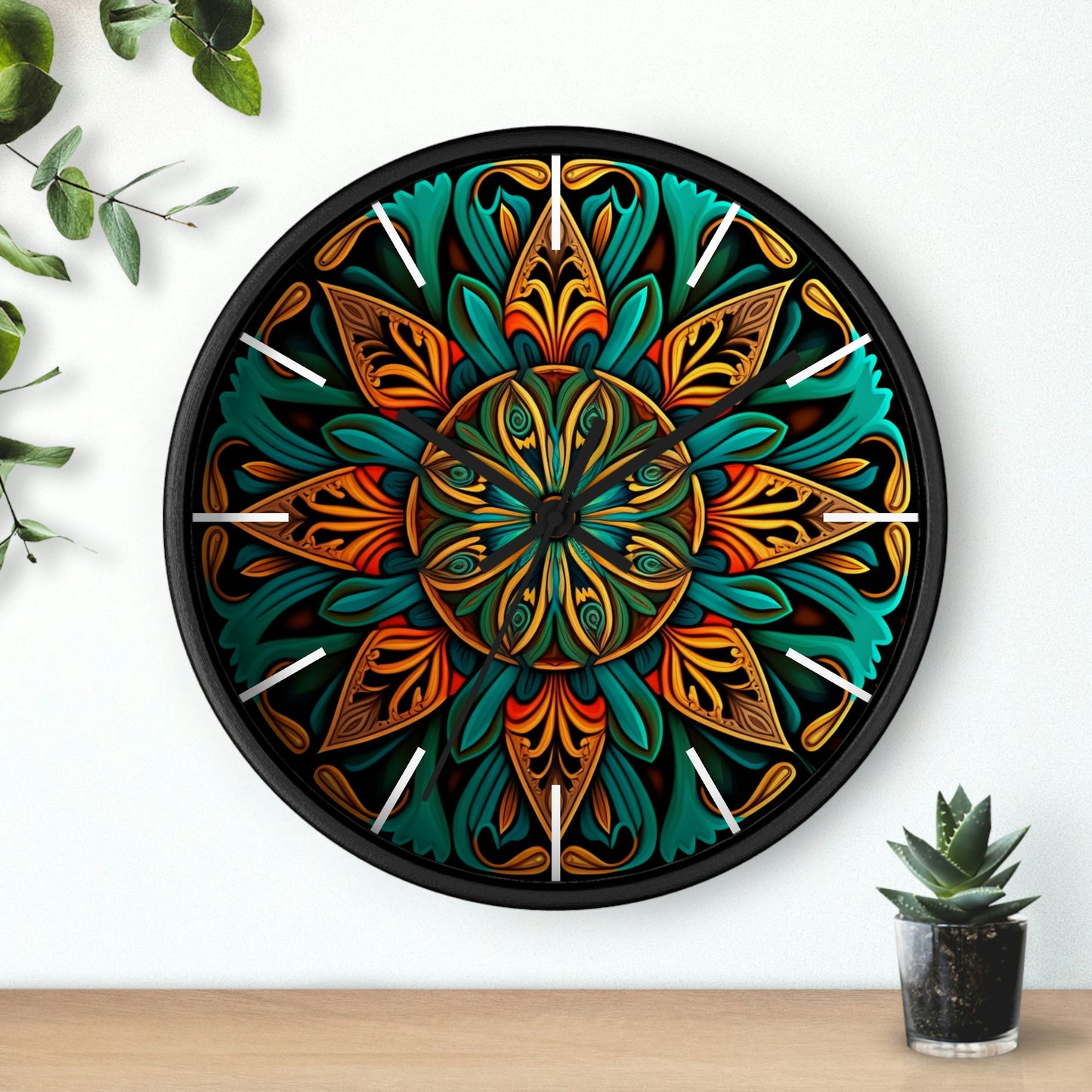 Mandala Wall Clock w/ lines