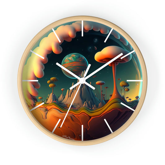 Other Worlds Wall Clock #4 w/ lines