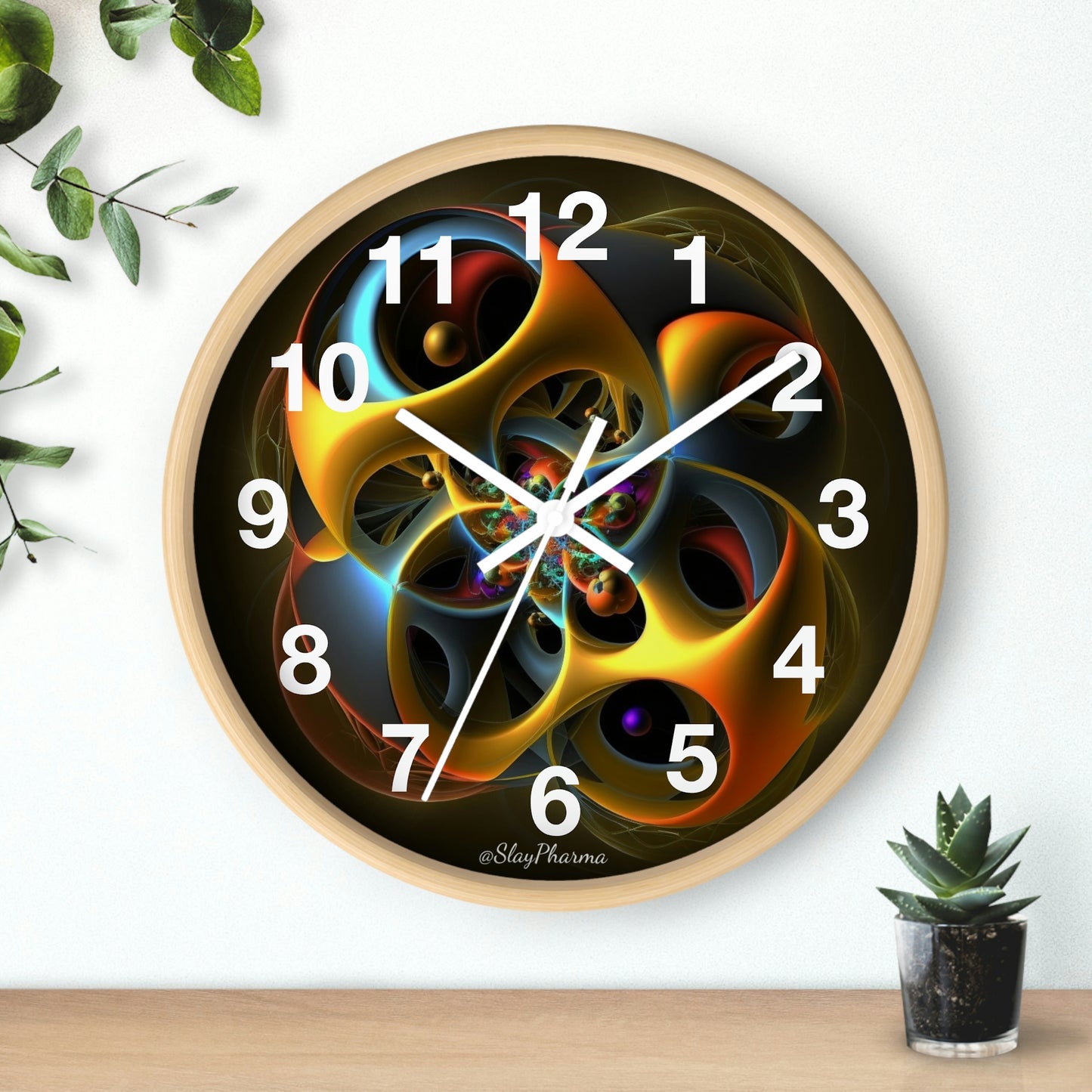 Geometric Wall Clock #5 w/ numbers