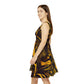 Golden Tiger Stripe Rave Skater Dress