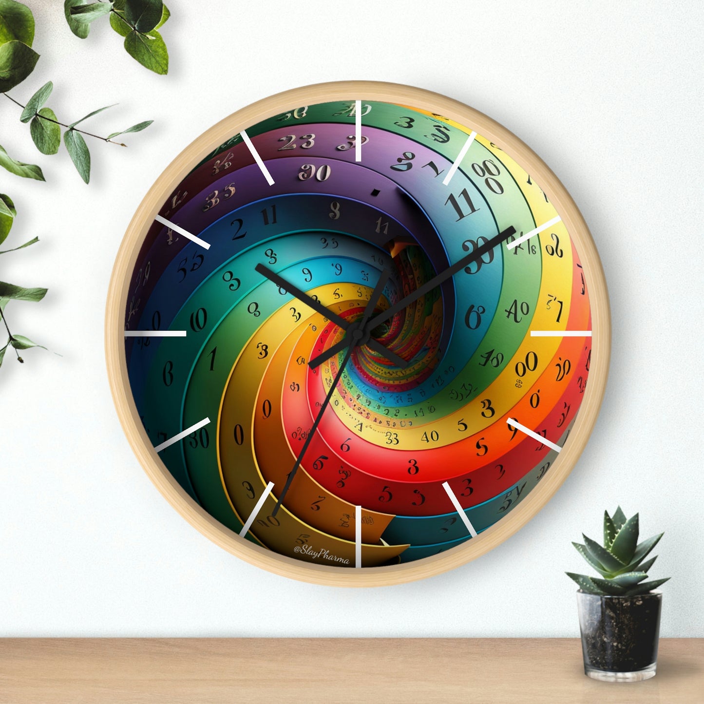 Timeless Impossible Spiral Wall Clock #1 w/ lines