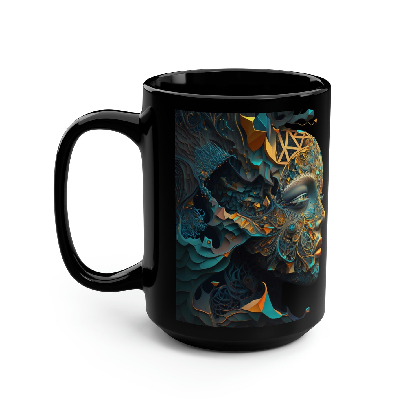 "Question The Nature of Your Reality" Black Mug, 15oz