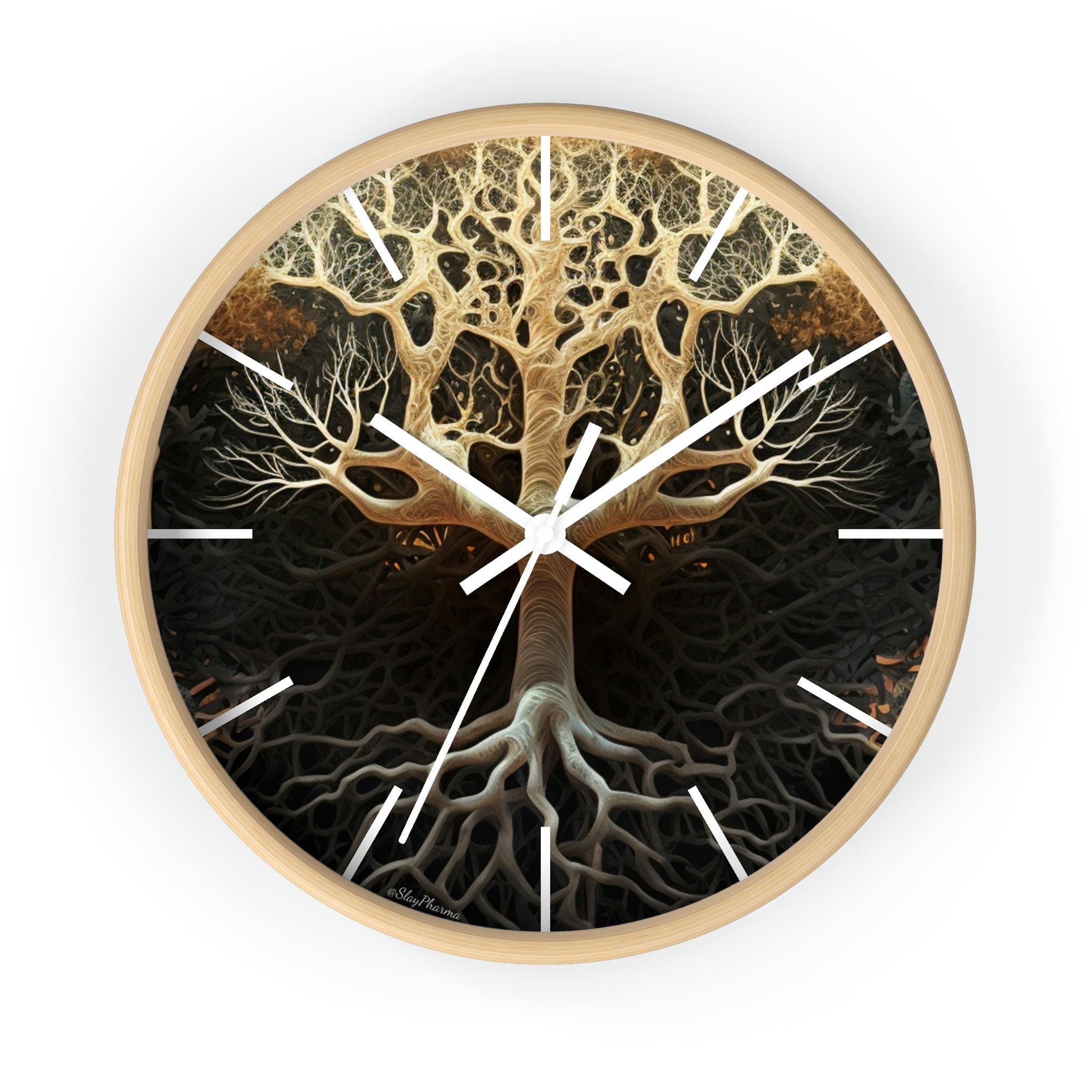 Mycelium Tree Roots Wall Clock w/ lines – SlayPharma