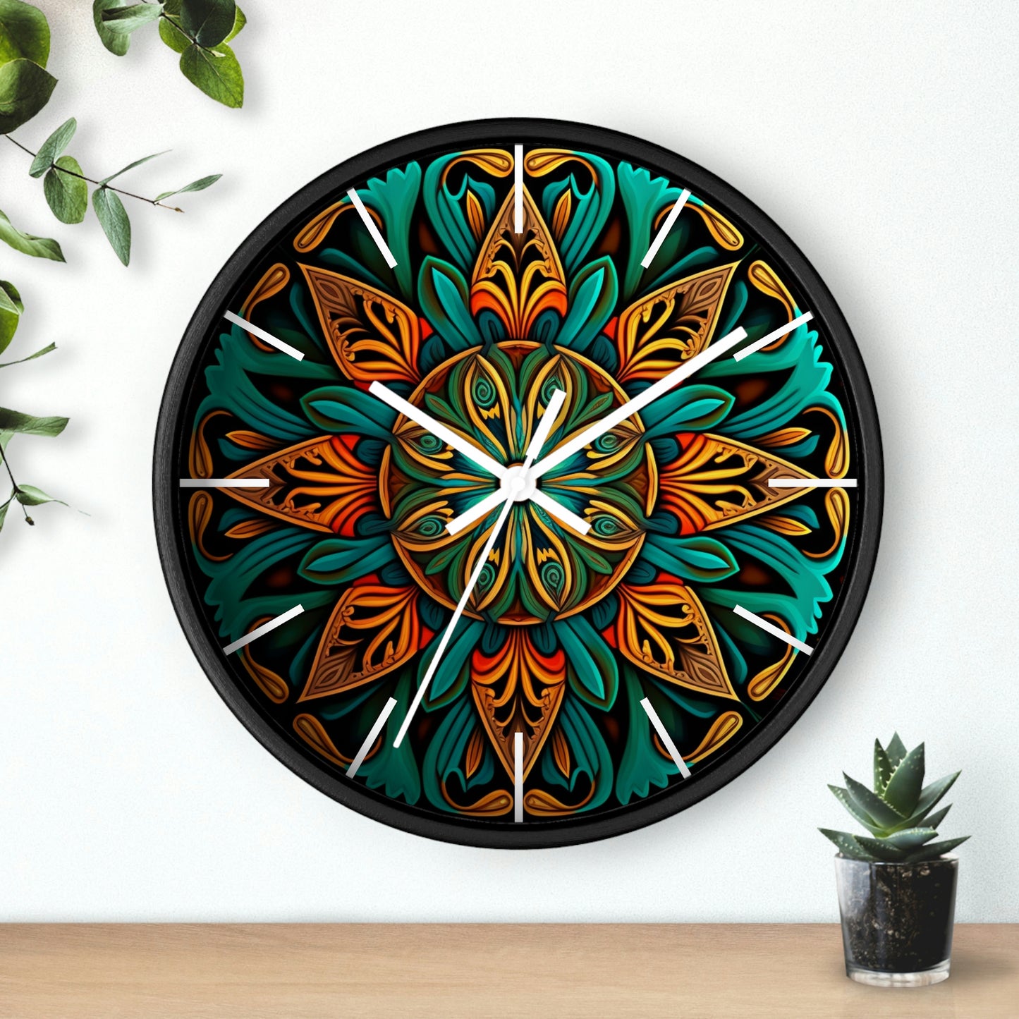 Mandala Wall Clock w/ lines