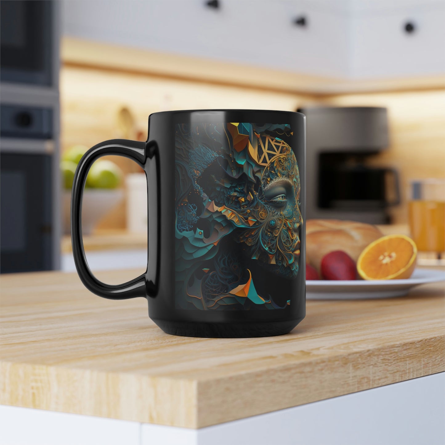 "Question The Nature of Your Reality" Black Mug, 15oz