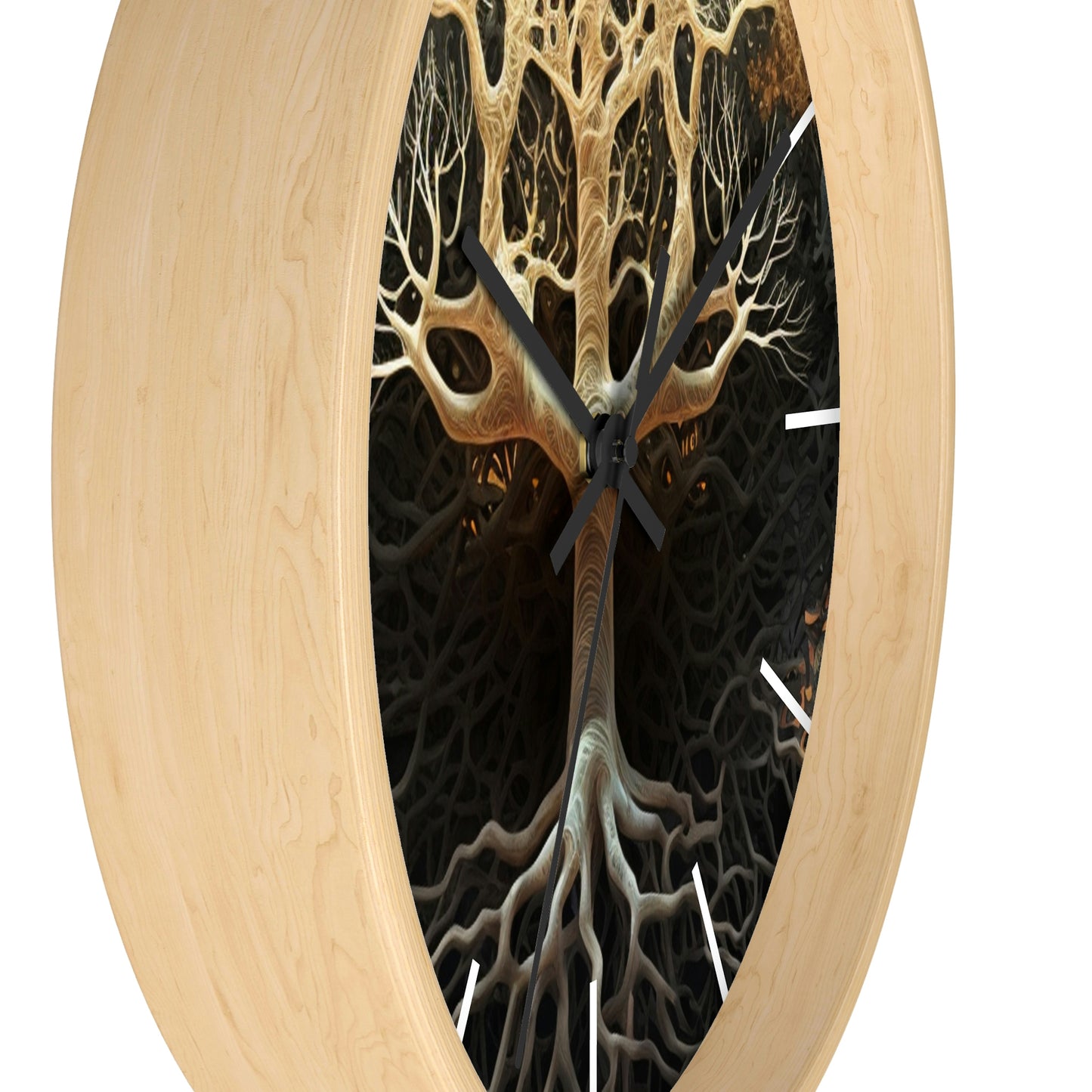 Mycelium Tree Roots Wall Clock w/ lines