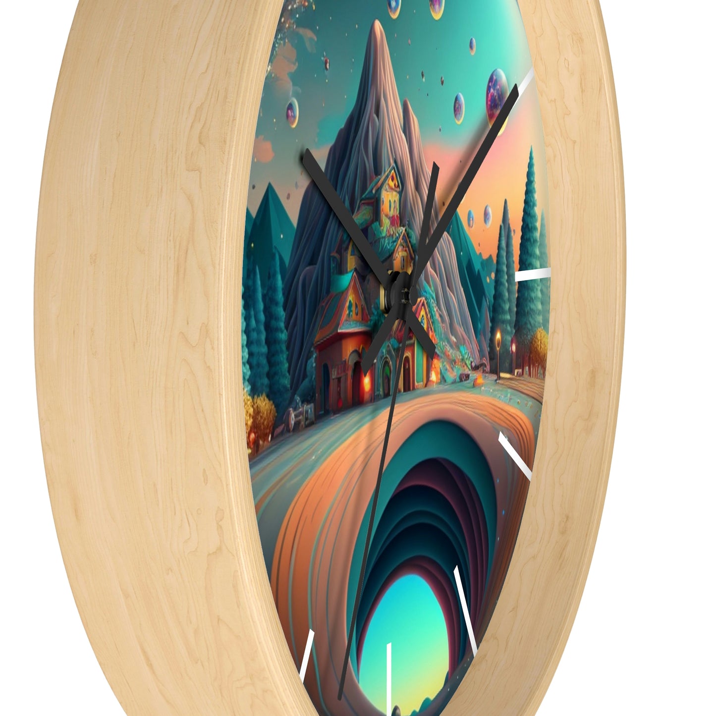 Other Worlds Wall Clock #3 w/ lines