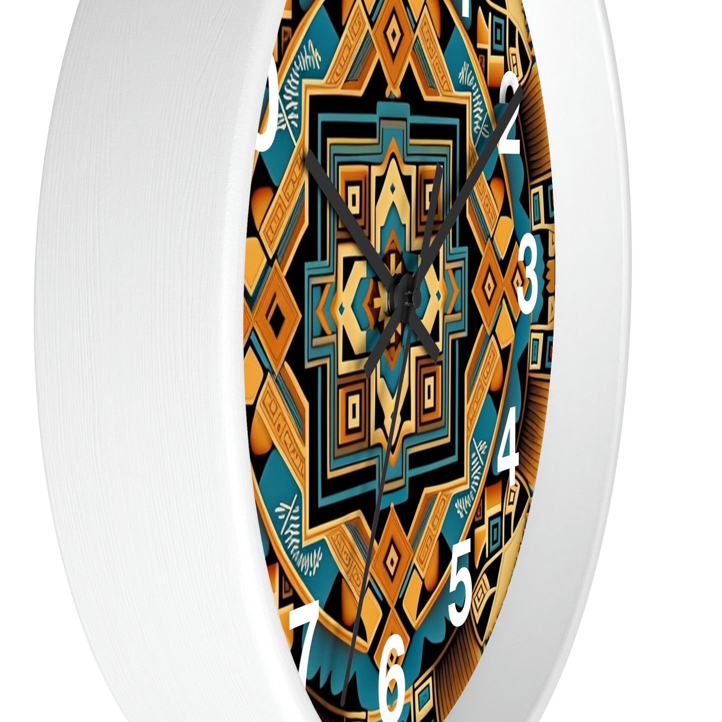 Native American pattern Wall Clock #3 w/ numbers