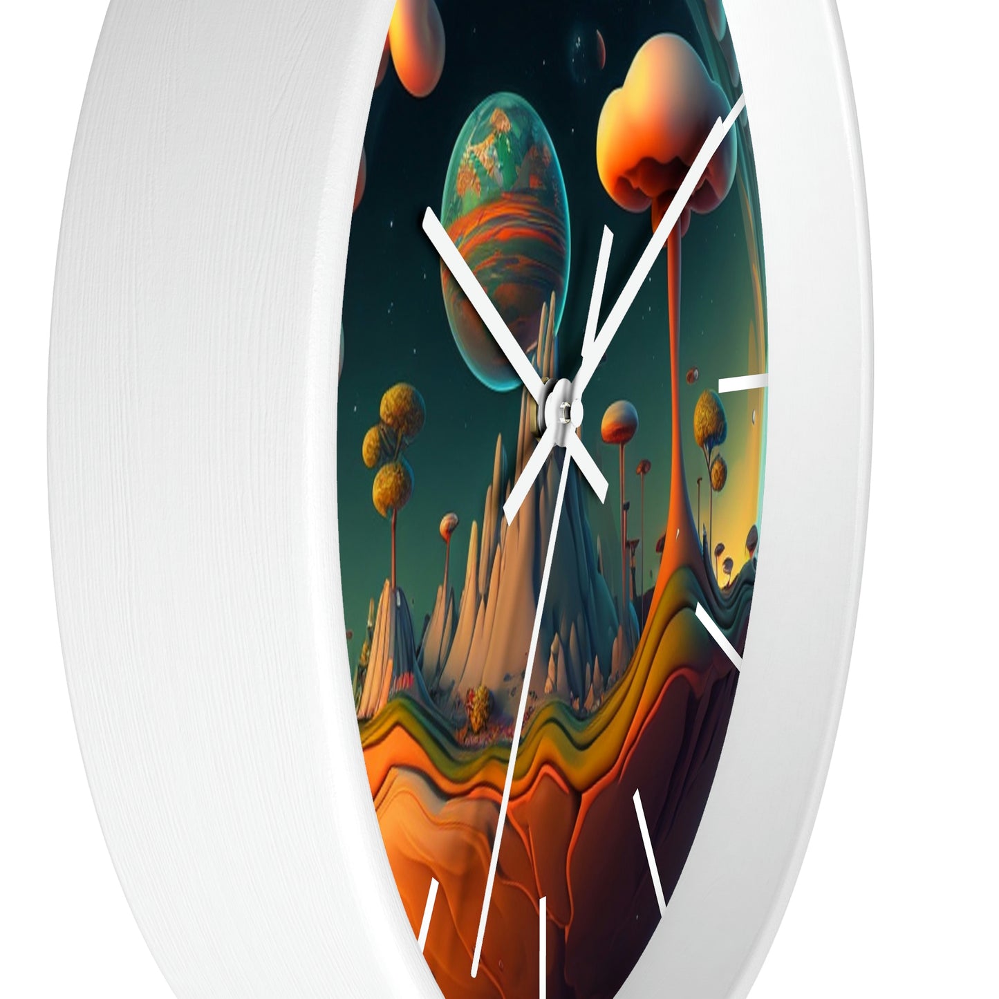 Other Worlds Wall Clock #4 w/ lines