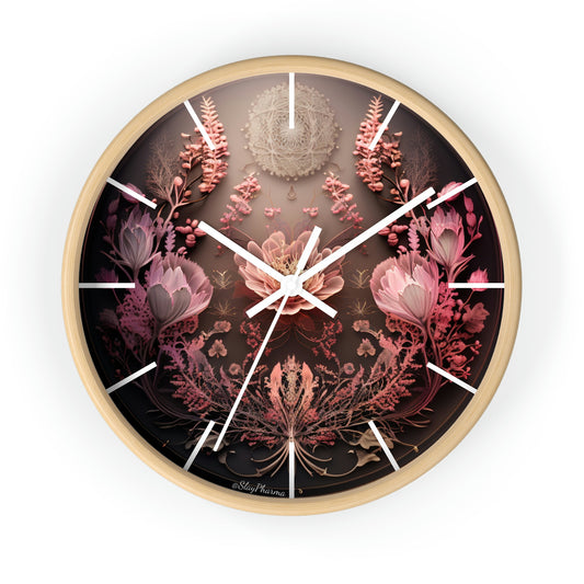 3D Flowers Wall Clock w/ lines