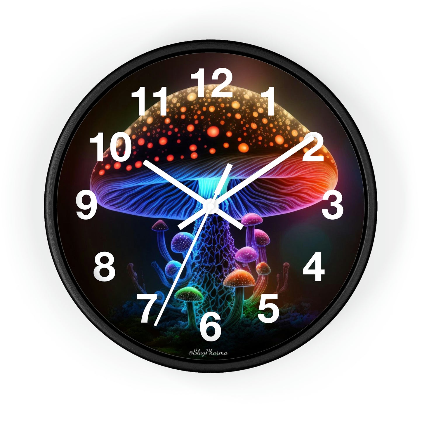 Glowing Mushroom Wall Clock w/ numbers