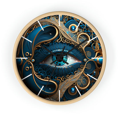 Peacock Dreamer Wall Clock #2 w/ lines