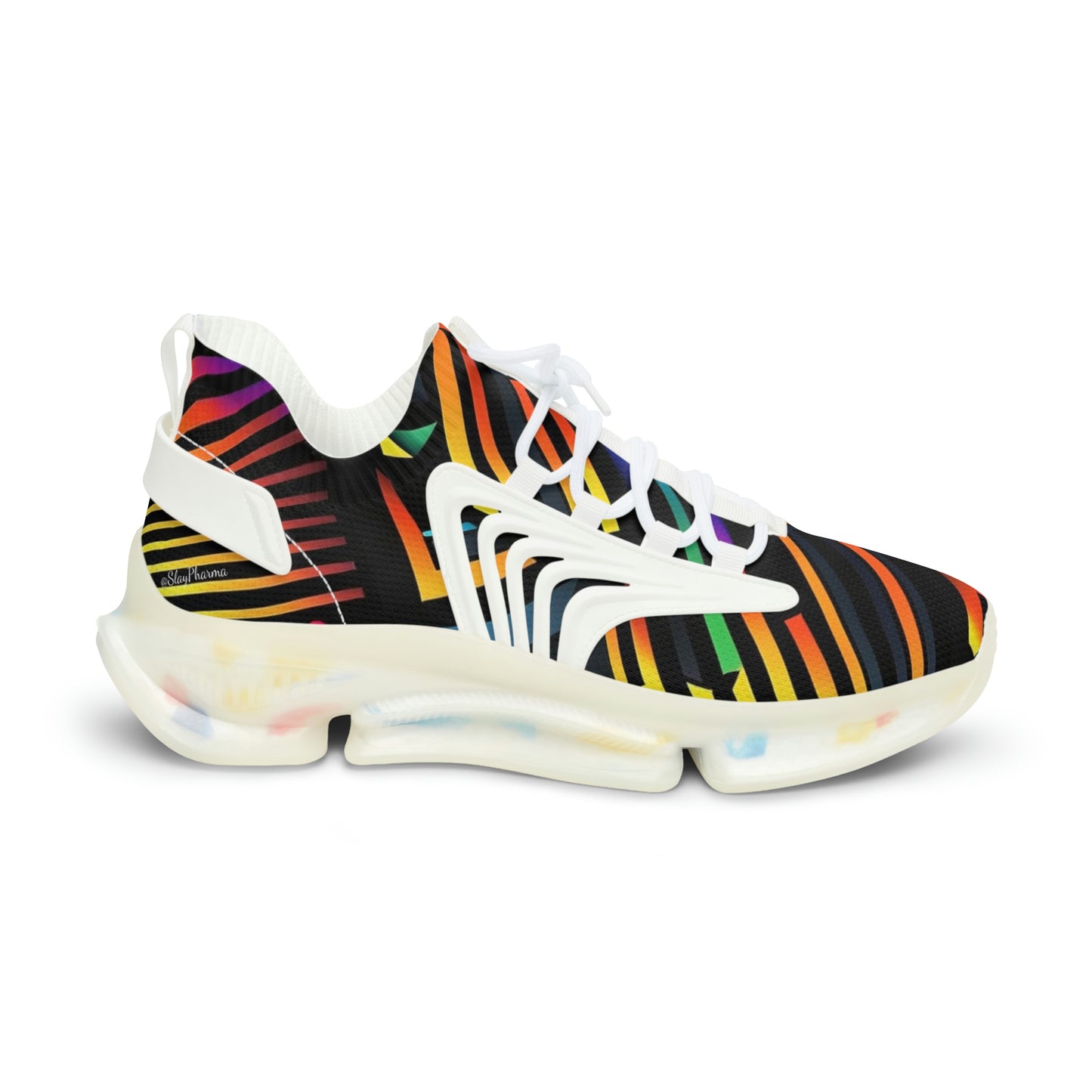 Geometric rainbow pattern Sneakers Mens Mesh Shoes