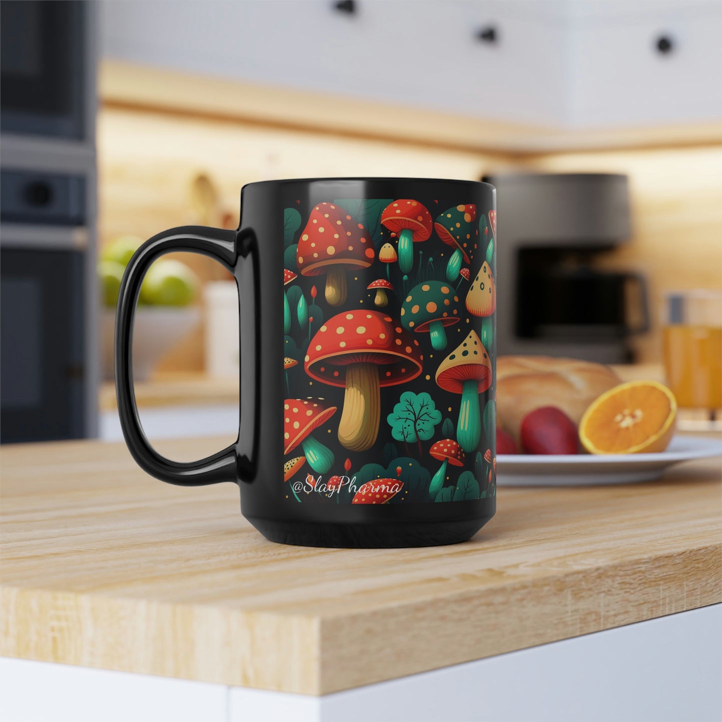 Mushroom Pattern Mug #7, 15oz