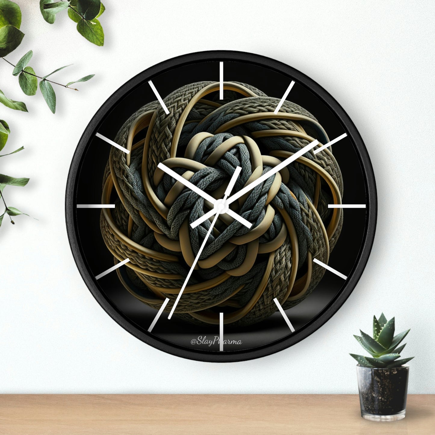 Geometric Wall Clock #10 w/ lines