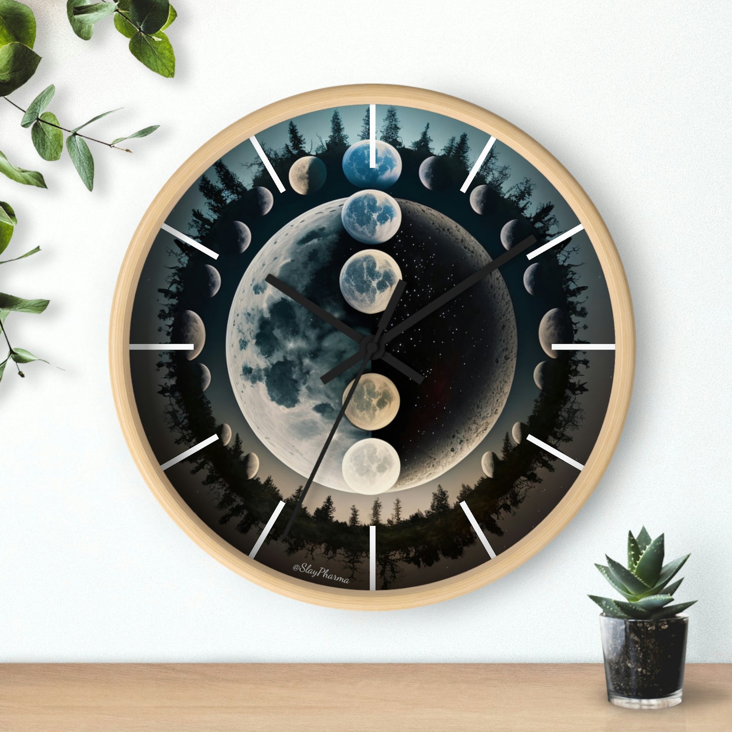 Lunar Dreams Wall Clock #2 w/ lines