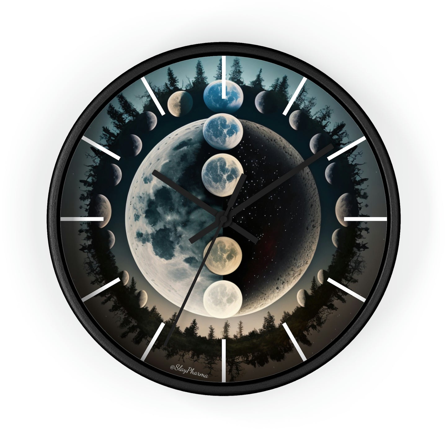 Lunar Dreams Wall Clock #2 w/ lines