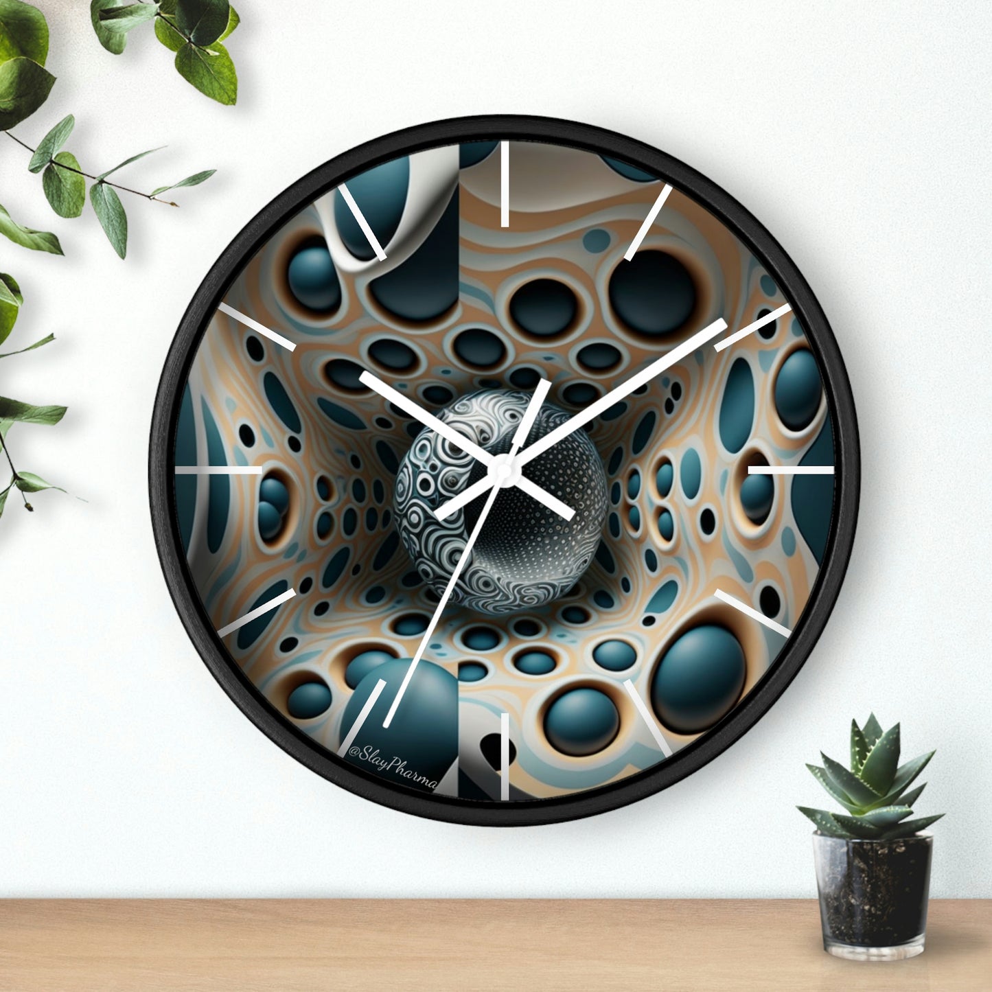 Geometric illusion Wall Clock #11 w/ lines