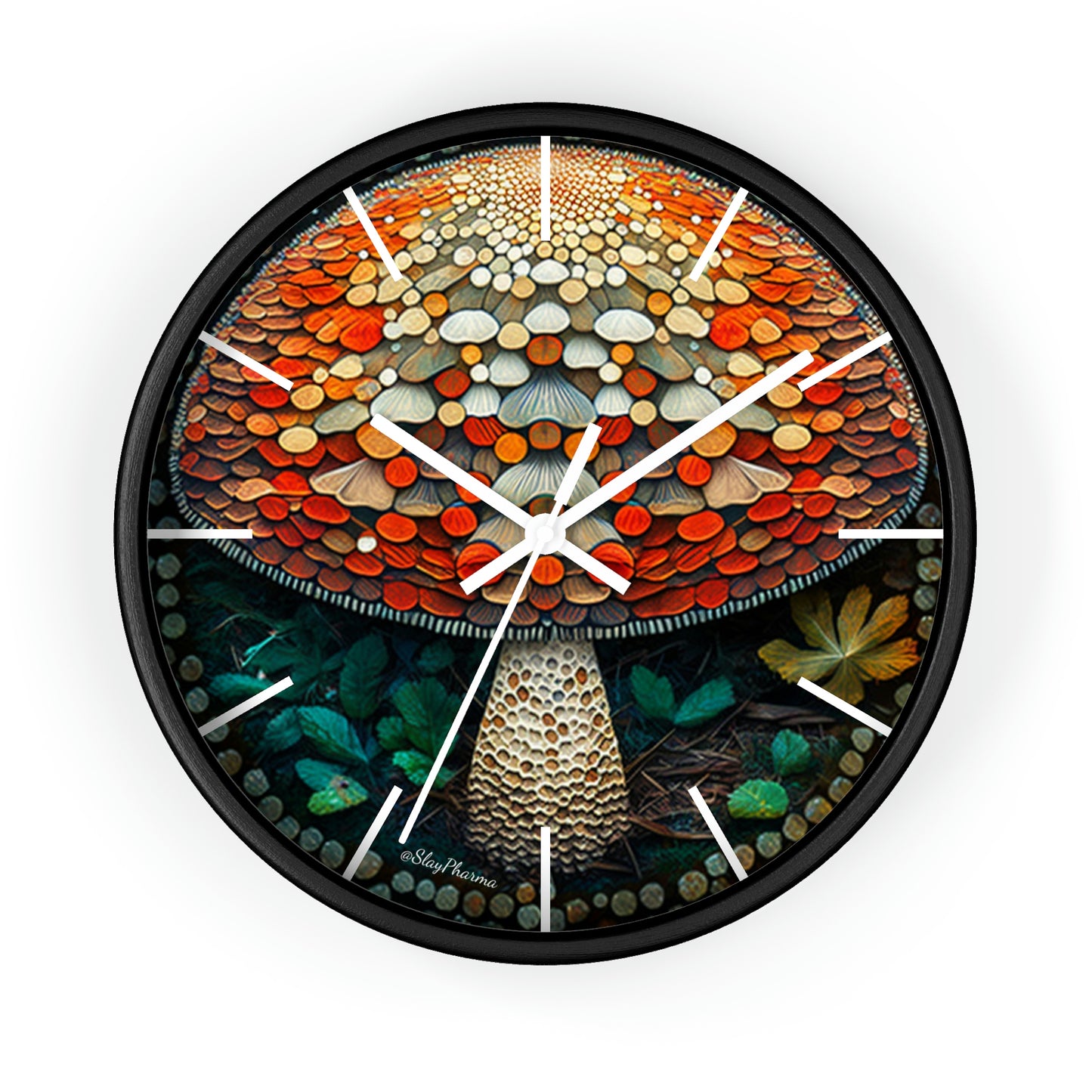 Once Upon a Mushroom Wall Clock w/ lines