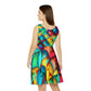Geometric Flower Pattern Women's Skater Dress