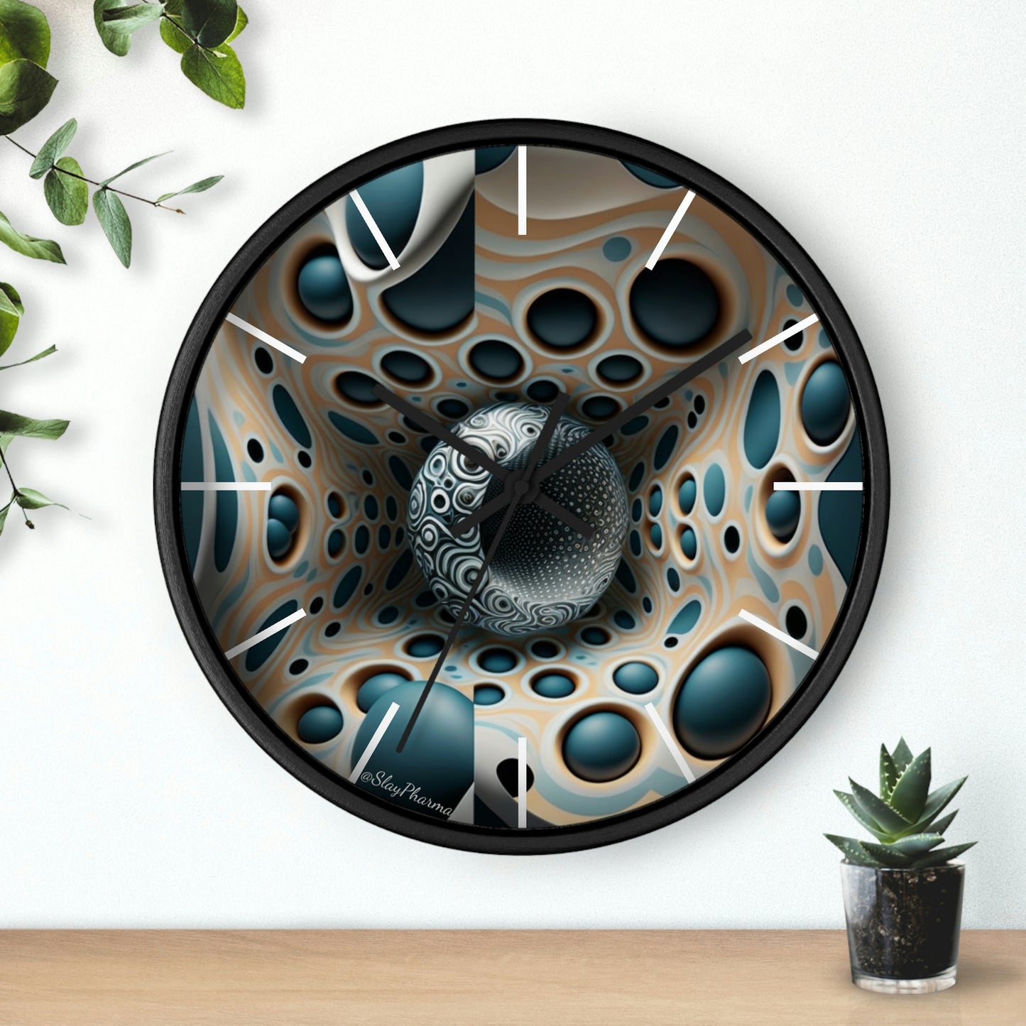 Geometric illusion Wall Clock #11 w/ lines