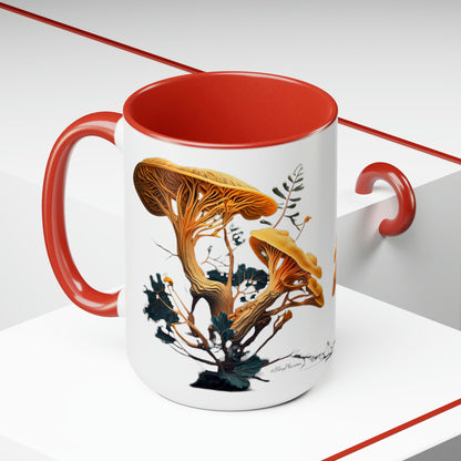 Golden Chanterelle Mushroom Coffee Mug, 15oz