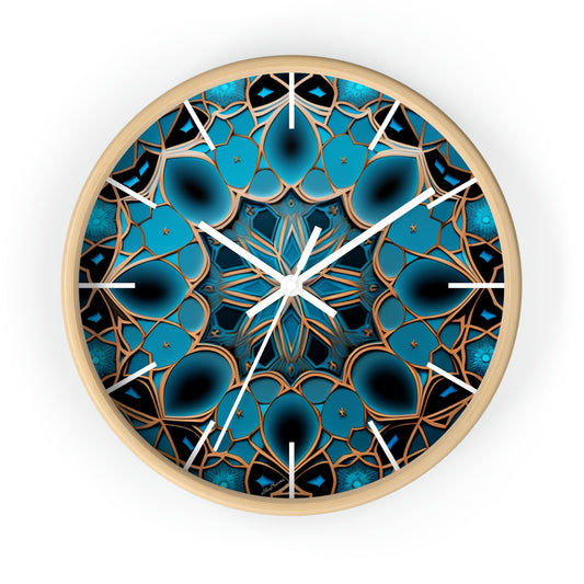 Muqarnas pattern Wall Clock #2 w/ lines