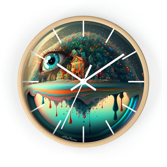 Other Worlds Wall Clock #2 w/ lines