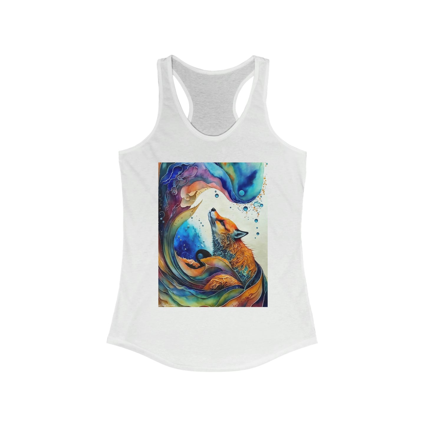 Watercolor Fox Women's Ideal Racerback Tank