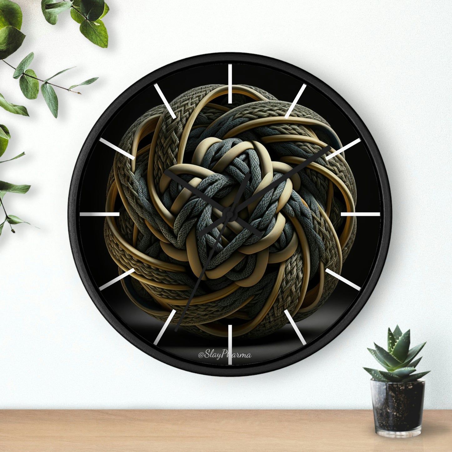 Geometric Wall Clock #10 w/ lines