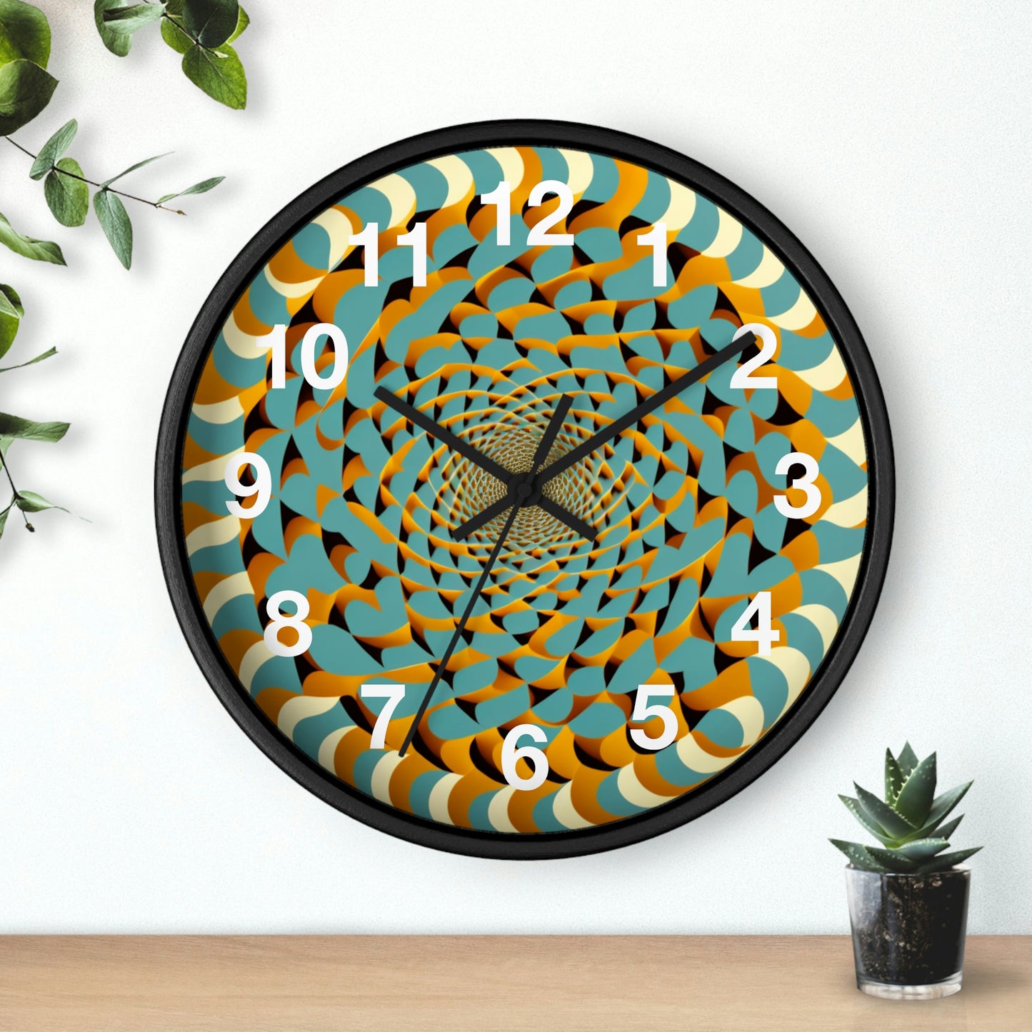 Optical Illusion Wall Clock w/ numbers