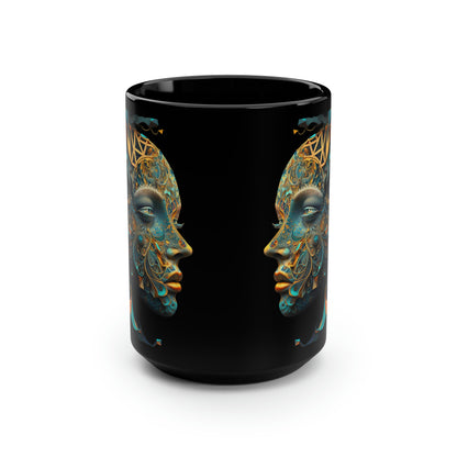 "Question The Nature of Your Reality" Black Mug, 15oz