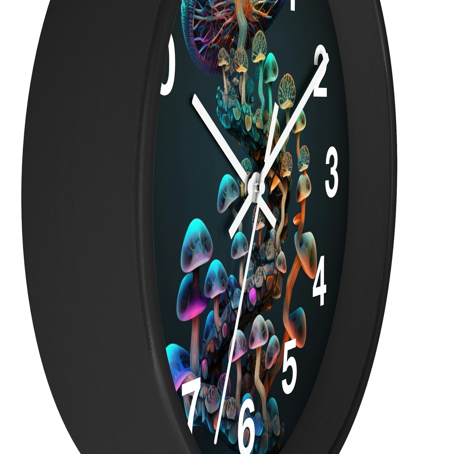 Infinite Mushroom DNA Wall Clock #3 w/ numbers