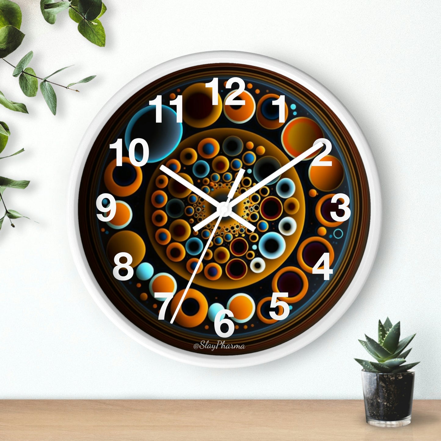 Geometric Wall Clock #9 w/ numbers