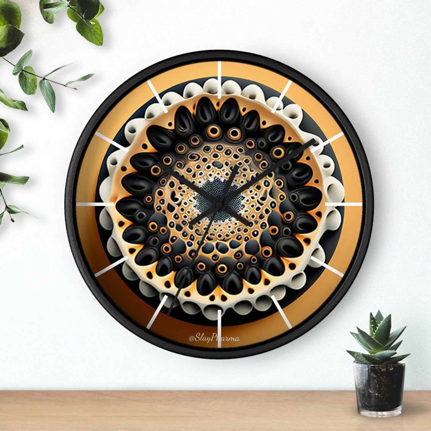 Geometric Wall Clock #7 w/ lines