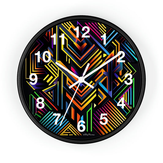 Geometric Wall Clock #3 w/ numbers