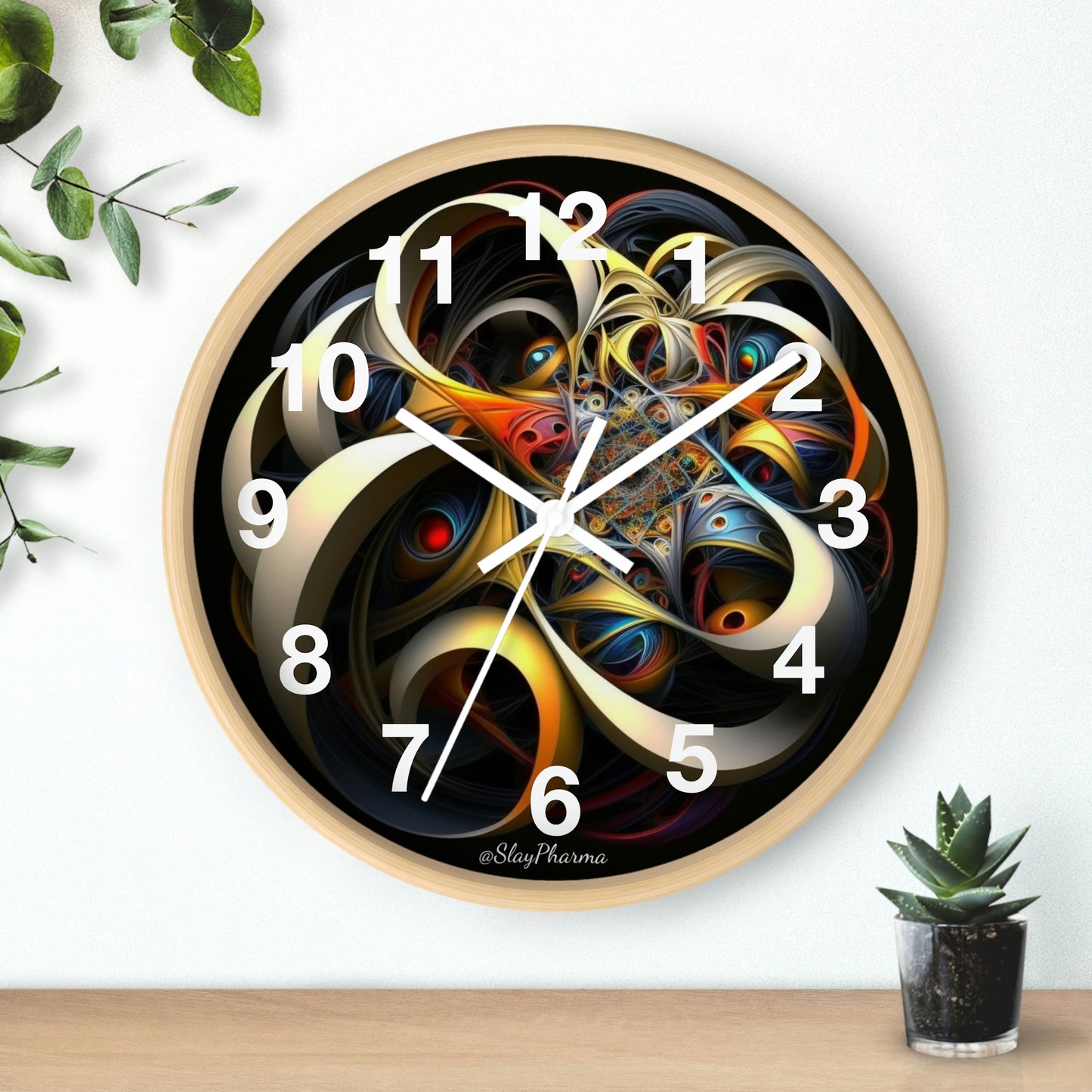 Geometric Wall Clock #6 w/ numbers