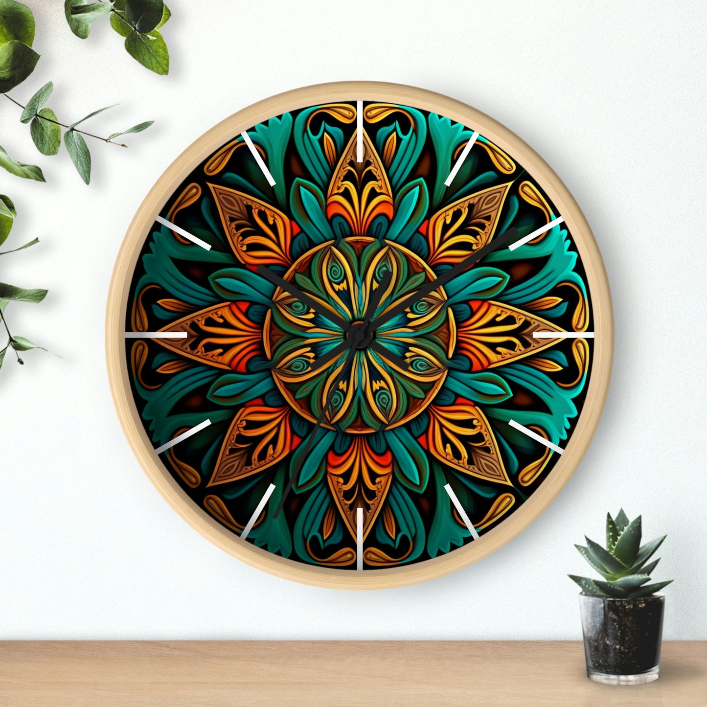 Mandala Wall Clock w/ lines