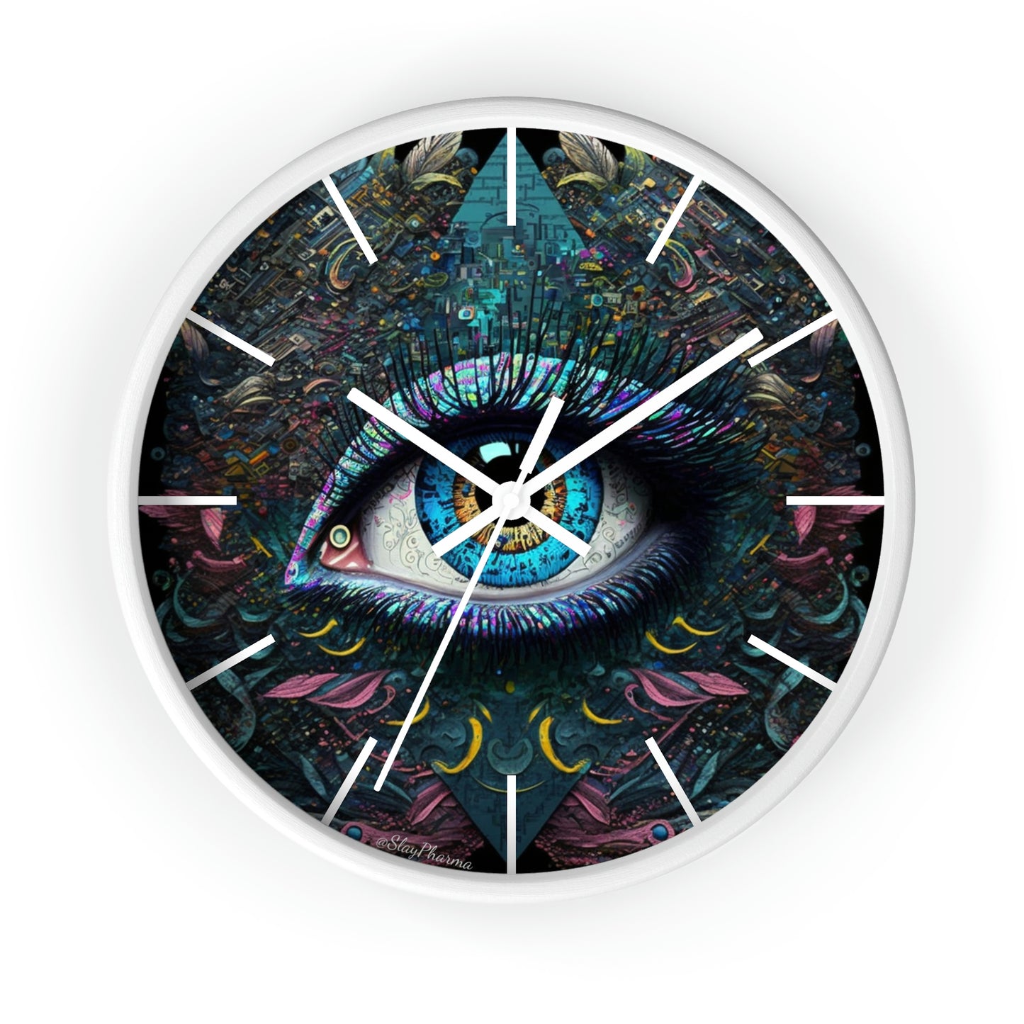 All Seeing Eye Wall Clock #1w/ lines