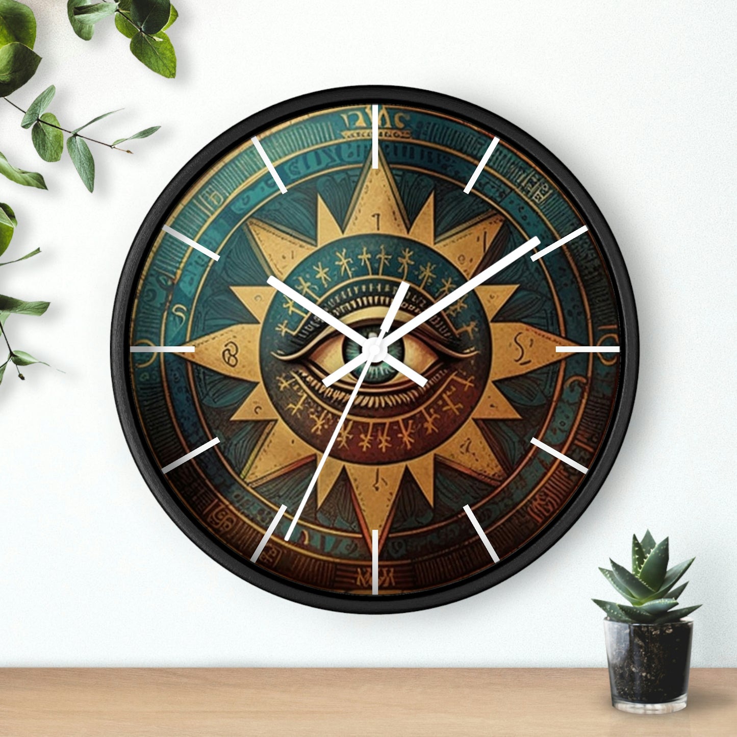 All Seeing Eye Masonic Wall Clock w/ lines