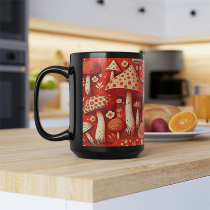 Mushroom Pattern Mug #9, 15oz