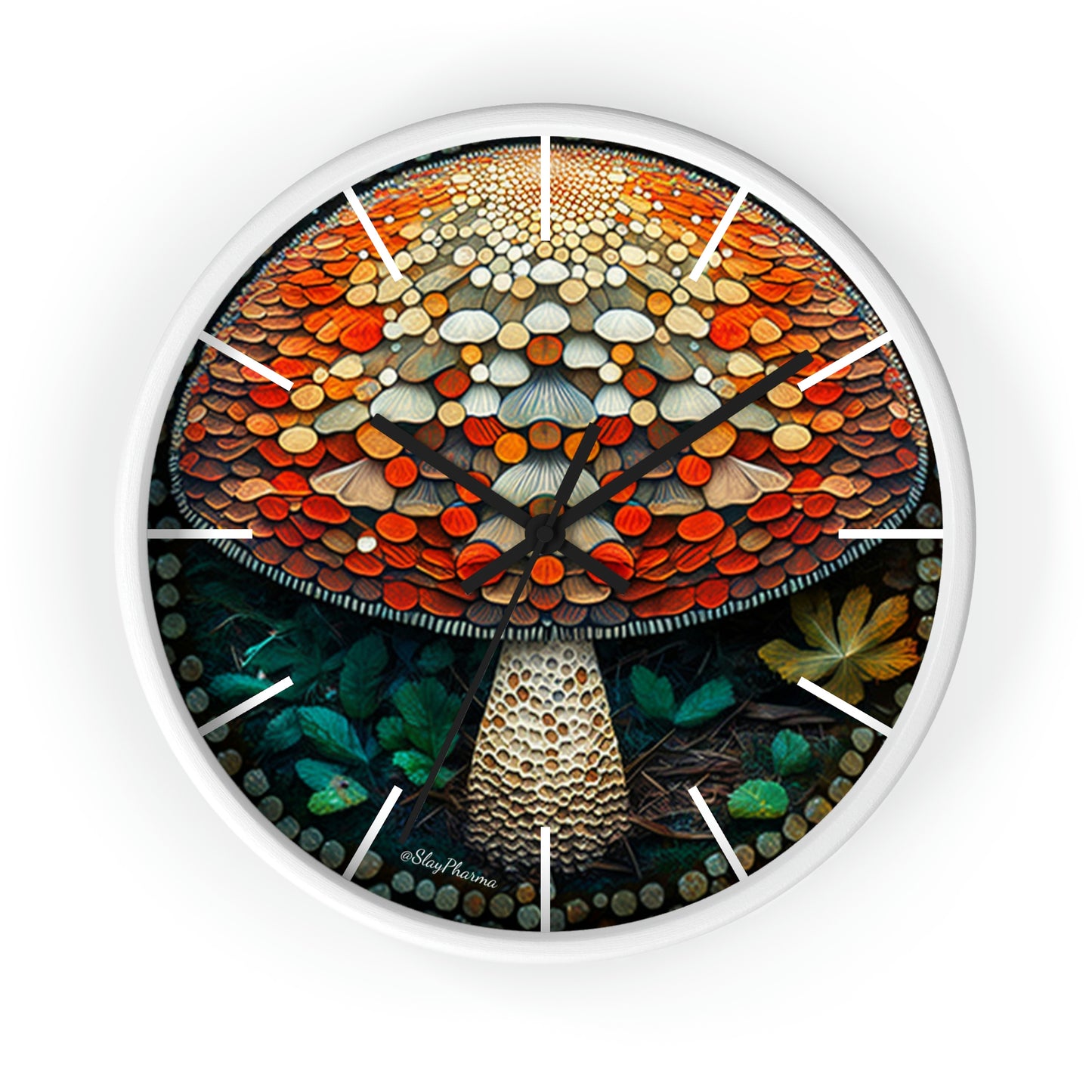 Once Upon a Mushroom Wall Clock w/ lines