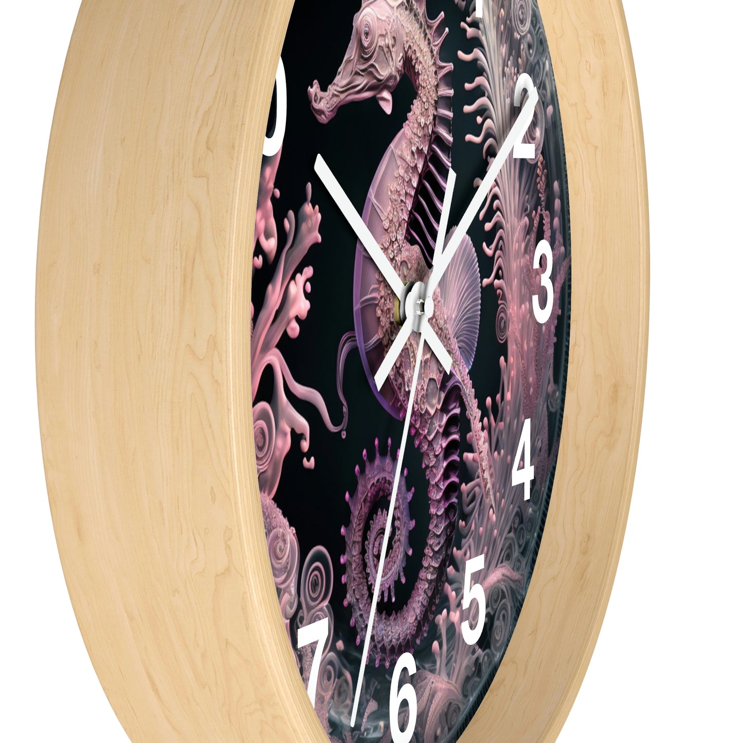 3D Seahorse Wall Clock w/ numbers