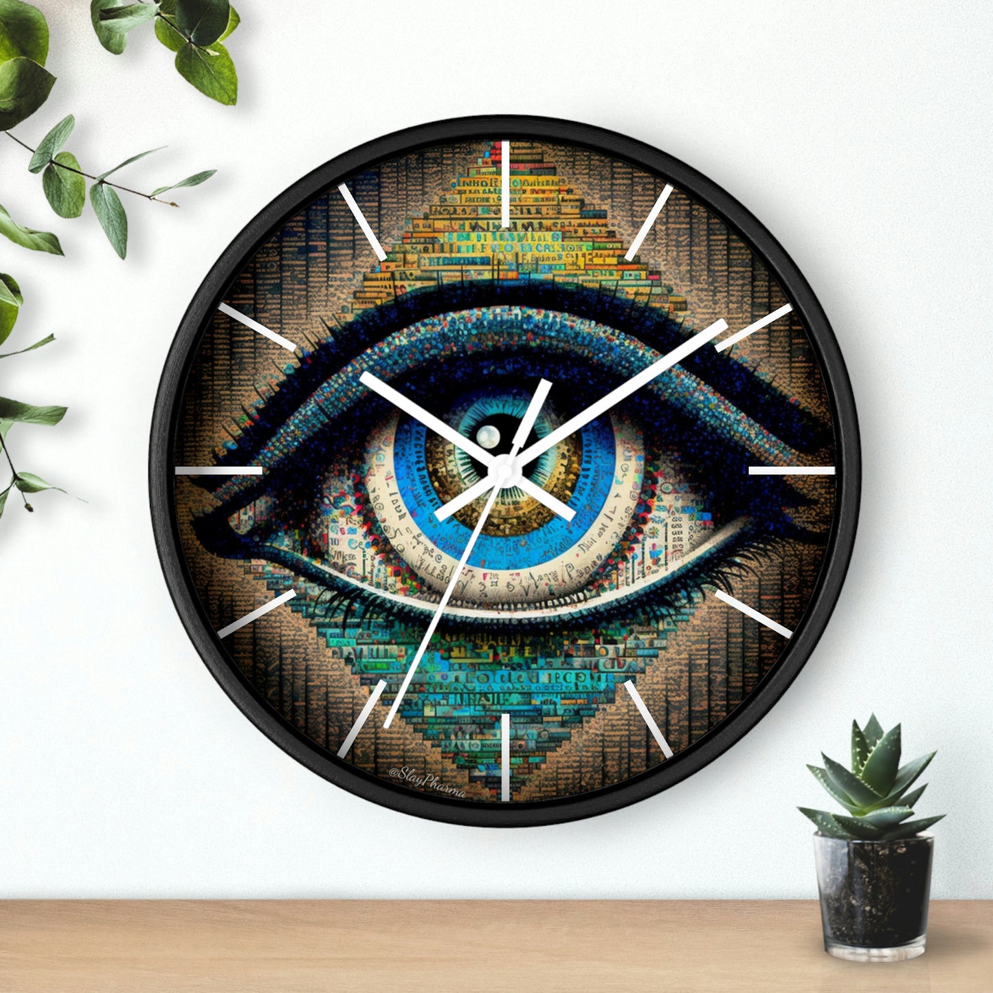 All Seeing Eye Wall Clock #3 w/ lines