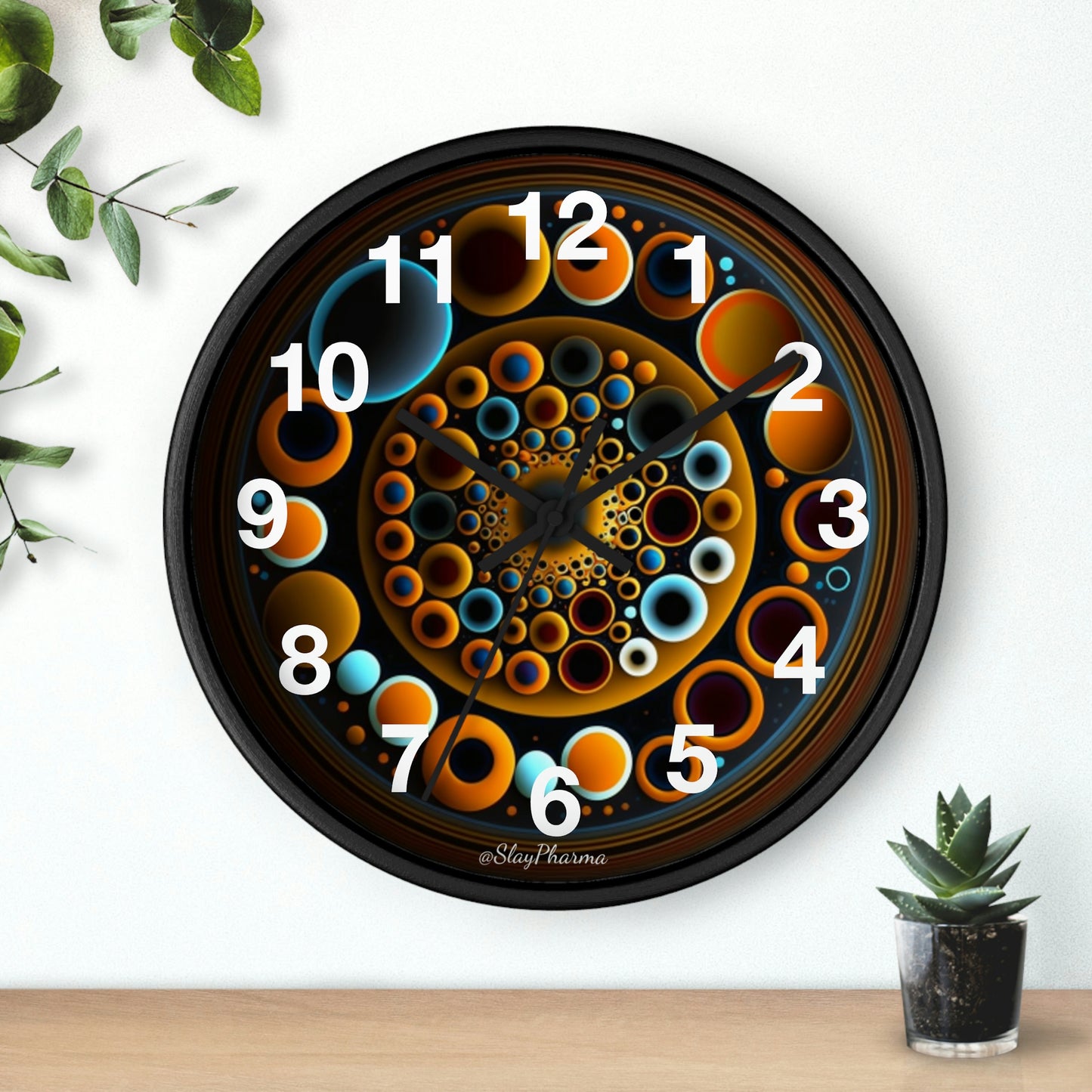 Geometric Wall Clock #9 w/ numbers