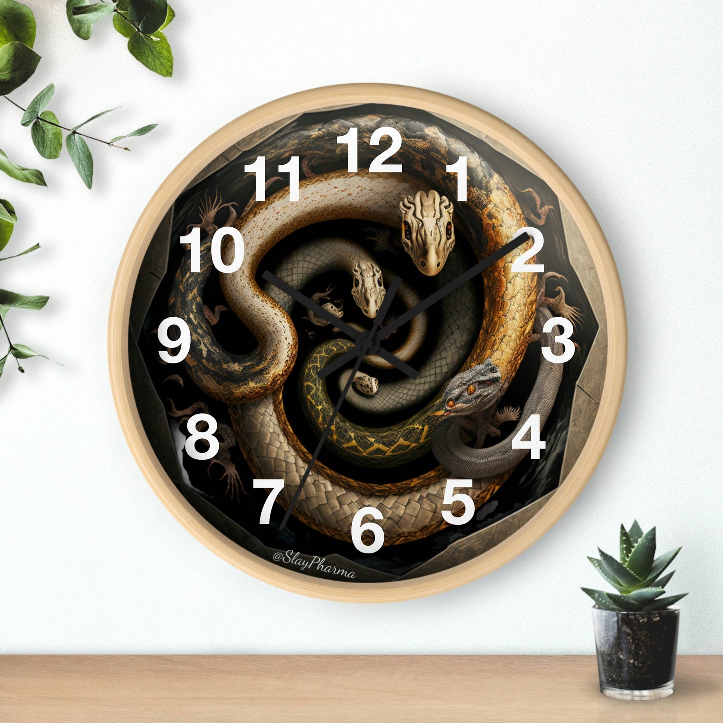 Snakes on a Wall Clock w/ numbers