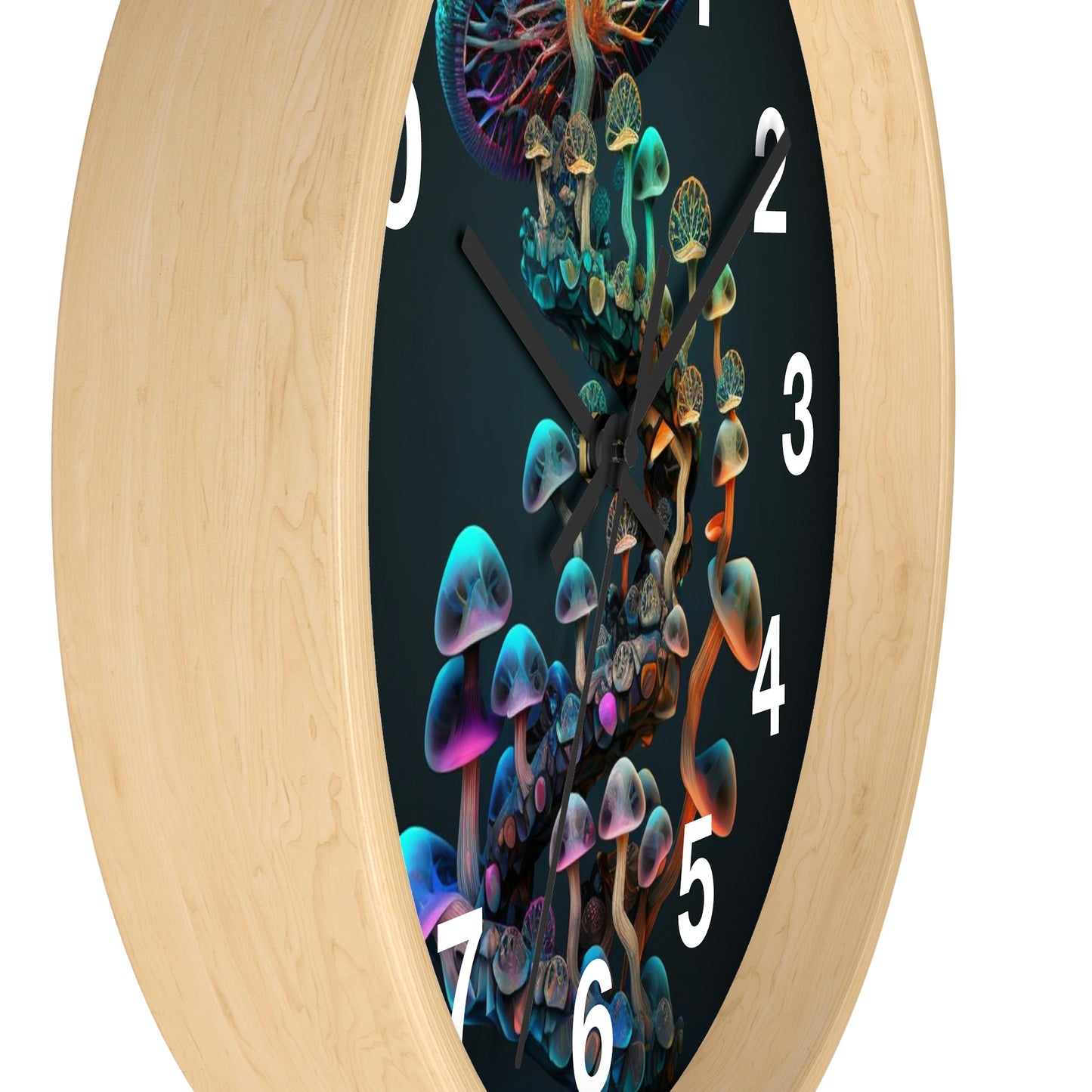 Infinite Mushroom DNA Wall Clock #3 w/ numbers